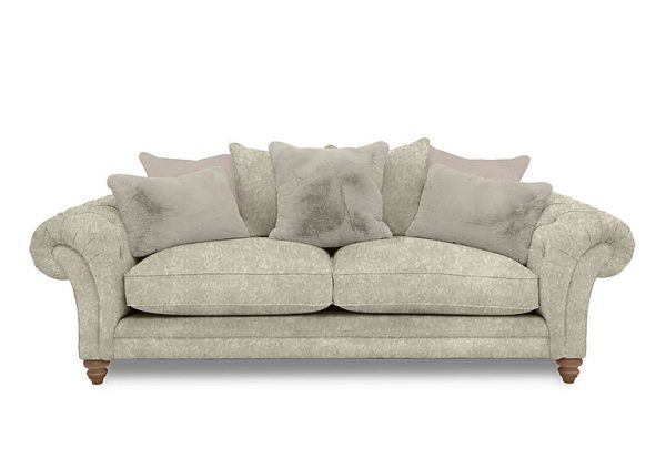 Boutique Collection  Blenheim 4 Seater Scatter Back Sofa  Savoy Mink with Oak Feet | Bed Sava