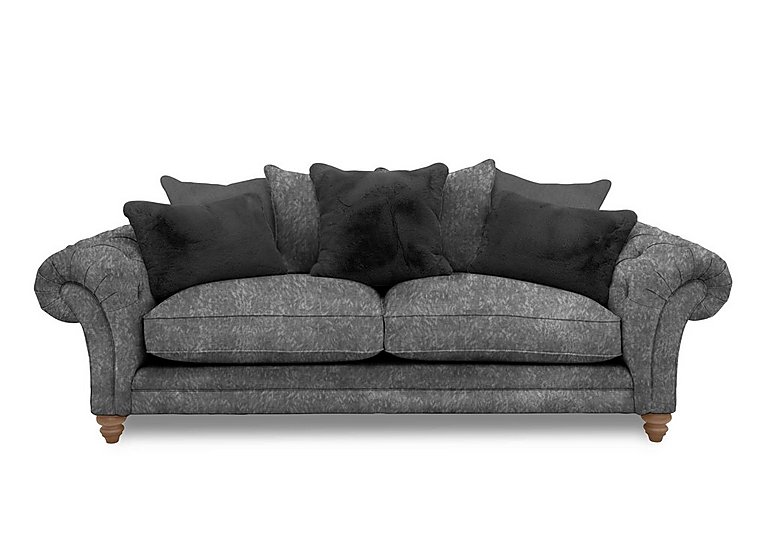 Boutique Collection - Blenheim 4 Seater Scatter Back Sofa - Savoy Raven with Oak Feet