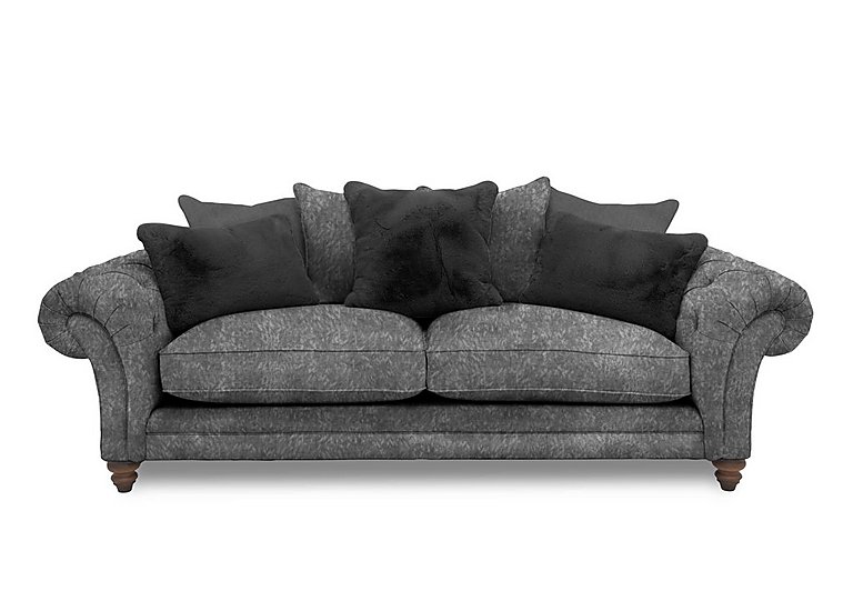 Boutique Collection - Blenheim 4 Seater Scatter Back Sofa - Savoy Raven with Walnut Feet