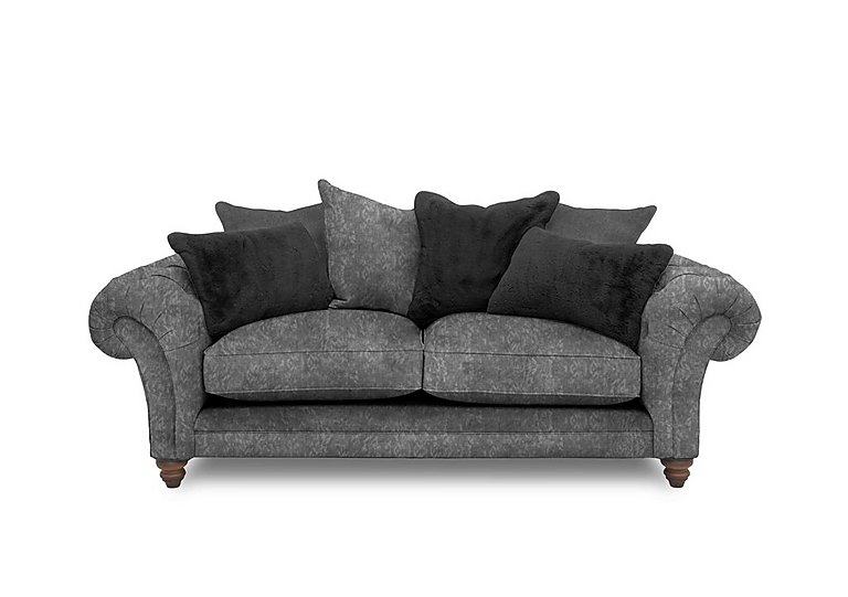 Boutique Collection - Blenheim 3 Seater Scatter Back Sofa - Savoy Raven with Walnut Feet