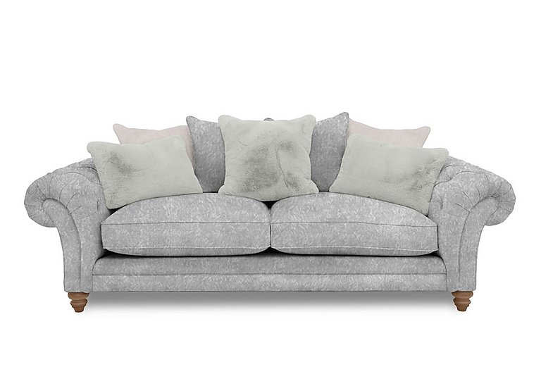 Boutique Collection - Blenheim 4 Seater Scatter Back Sofa - Savoy Silver with Oak Feet