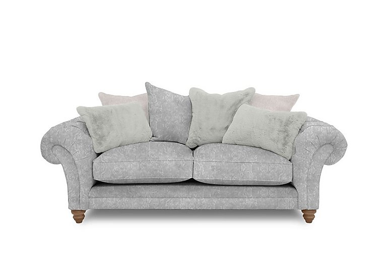 Boutique Collection - Blenheim 3 Seater Scatter Back Sofa - Savoy Silver with Oak Feet