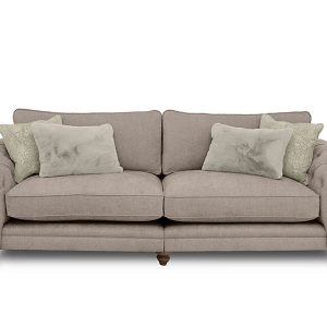 Boutique Collection  Blenheim Grand Split Frame Classic Back Sofa  Darwin Mink with Walnut Feet | Bed Sava