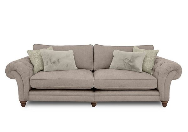 Boutique Collection  Blenheim Grand Split Frame Classic Back Sofa  Darwin Mink with Walnut Feet | Bed Sava
