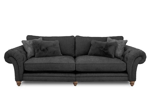 Boutique Collection  Blenheim Grand Split Frame Classic Back Sofa  Darwin Raven with Oak Feet | Bed Sava