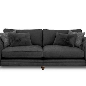 Boutique Collection  Blenheim Grand Split Frame Classic Back Sofa  Darwin Raven with Walnut Feet | Bed Sava