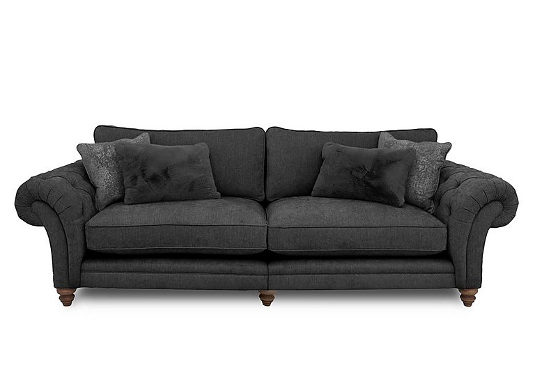 Boutique Collection - Blenheim Grand Split Frame Classic Back Sofa - Darwin Raven with Walnut Feet