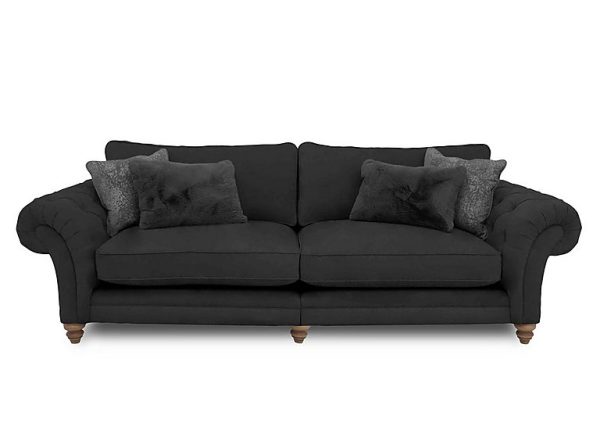 Boutique Collection  Blenheim Grand Split Frame Classic Back Sofa  Marlborough Raven with Oak Feet | Bed Sava