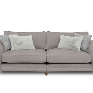 Boutique Collection  Blenheim Grand Split Frame Classic Back Sofa  Marlborough Silver with Oak Feet | Bed Sava