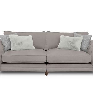 Boutique Collection  Blenheim Grand Split Frame Classic Back Sofa  Marlborough Silver with Walnut Feet | Bed Sava