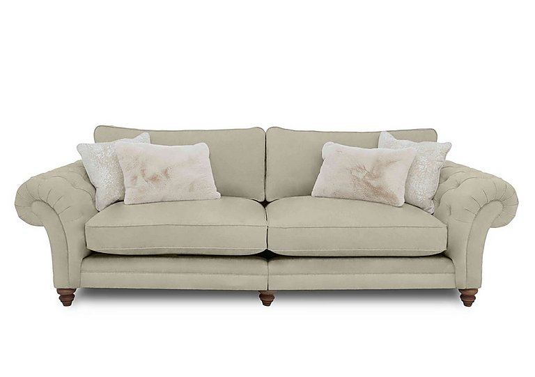 Boutique Collection - Blenheim Grand Split Frame Classic Back Sofa - Marlborough Wicker Ivory with Walnut Feet