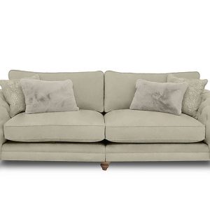 Boutique Collection  Blenheim Grand Split Frame Classic Back Sofa  Marlborough Wicker Mink with Oak Feet | Bed Sava