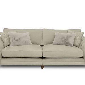 Boutique Collection  Blenheim Grand Split Frame Classic Back Sofa  Marlborough Wicker Mink with Walnut Feet | Bed Sava