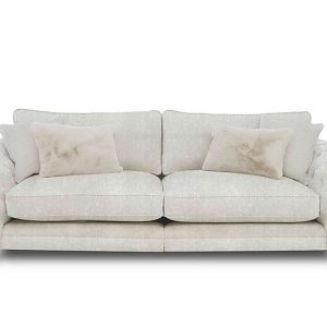 Boutique Collection  Blenheim Grand Split Frame Classic Back Sofa  Savoy Ivory with Walnut Feet | Bed Sava