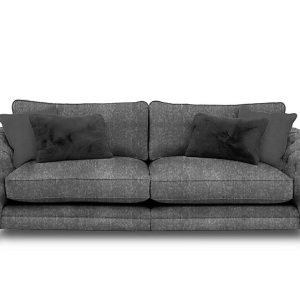 Boutique Collection  Blenheim Grand Split Frame Classic Back Sofa  Savoy Raven with Walnut Feet | Bed Sava