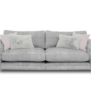 Boutique Collection  Blenheim Grand Split Frame Classic Back Sofa  Savoy Silver with Walnut Feet | Bed Sava