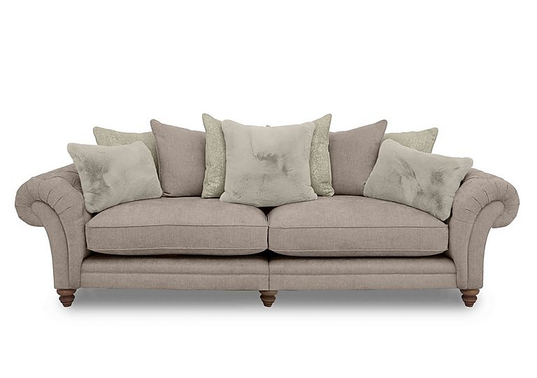 Boutique Collection - Blenheim Grand Split Frame Scatter Back Sofa - Darwin Mink with Walnut Feet