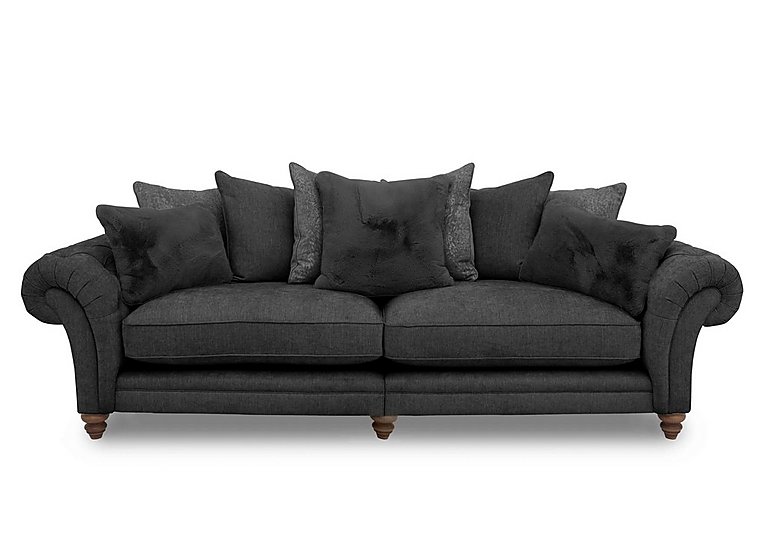 Boutique Collection - Blenheim Grand Split Frame Scatter Back Sofa - Darwin Raven with Walnut Feet