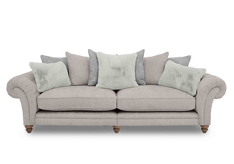 Boutique Collection - Blenheim Grand Split Frame Scatter Back Sofa - Darwin Silver with Oak Feet