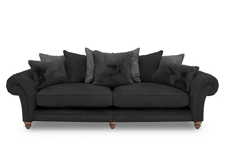 Boutique Collection - Blenheim Grand Split Frame Scatter Back Sofa - Marlborough Raven with Oak Feet