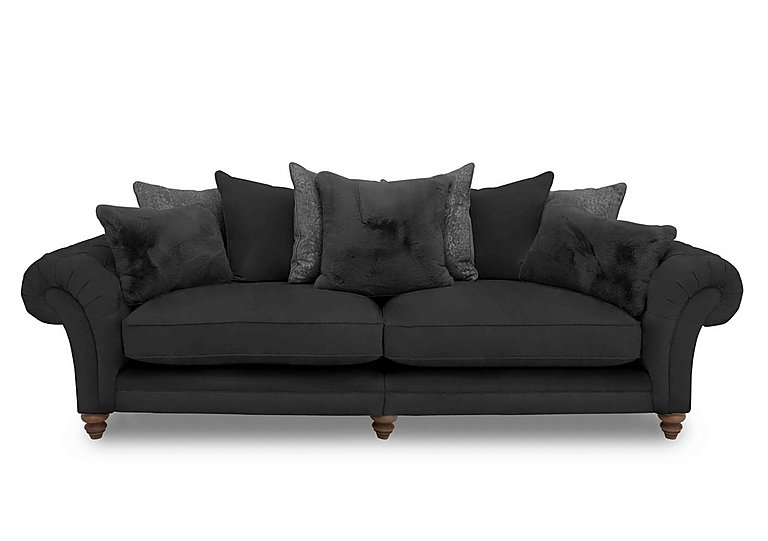 Boutique Collection - Blenheim Grand Split Frame Scatter Back Sofa - Marlborough Raven with Walnut Feet