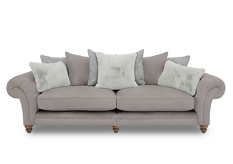 Boutique Collection - Blenheim Grand Split Frame Scatter Back Sofa - Marlborough Silver with Oak Feet