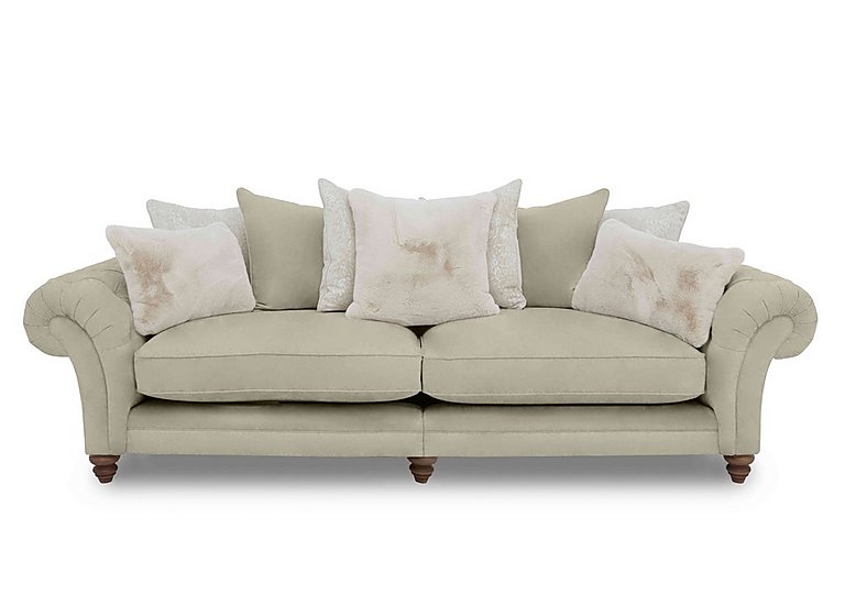 Boutique Collection - Blenheim Grand Split Frame Scatter Back Sofa - Marlborough Wicker Ivory with Walnut Feet