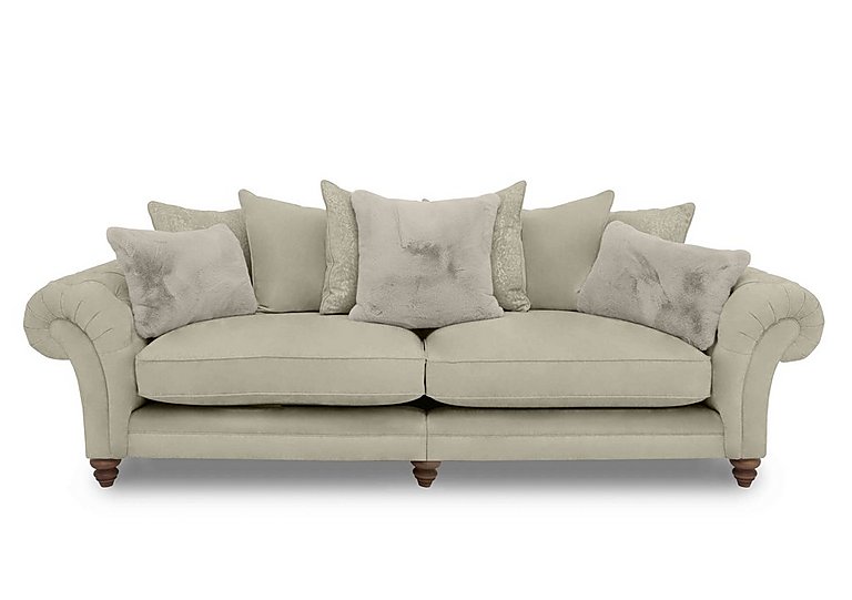 Boutique Collection - Blenheim Grand Split Frame Scatter Back Sofa - Marlborough Wicker Mink with Walnut Feet