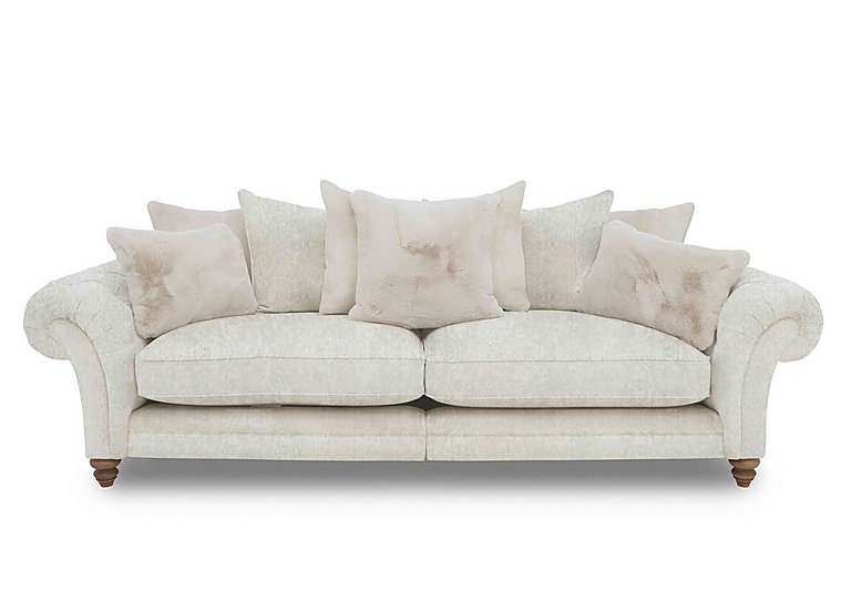 Boutique Collection - Blenheim Grand Split Frame Scatter Back Sofa - Savoy Ivory with Walnut Feet