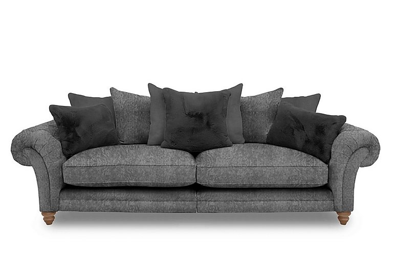Boutique Collection - Blenheim Grand Split Frame Scatter Back Sofa - Savoy Raven with Oak Feet