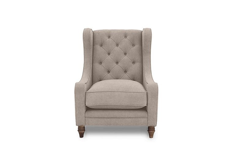 Boutique Collection - Blenheim Wing Chair - Darwin Mink with Walnut Feet