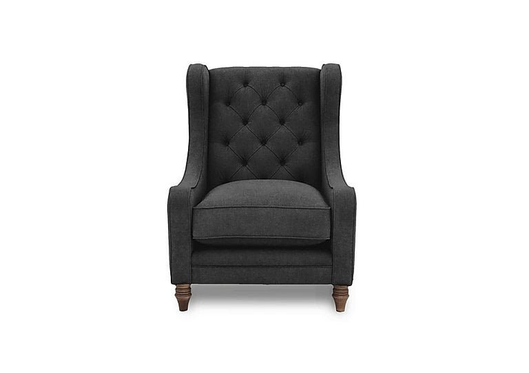 Boutique Collection - Blenheim Wing Chair - Darwin Raven with Walnut Feet