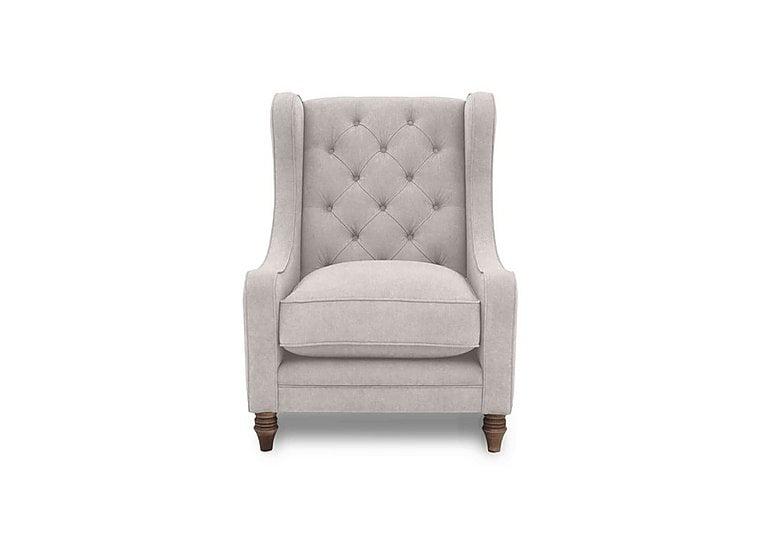 Boutique Collection - Blenheim Wing Chair - Darwin Silver with Walnut Feet