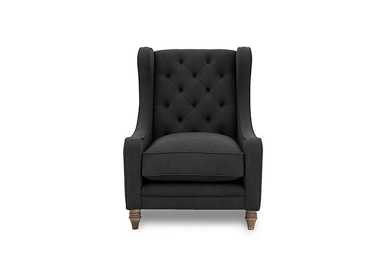 Boutique Collection - Blenheim Wing Chair - Marlborough Raven with Oak Feet