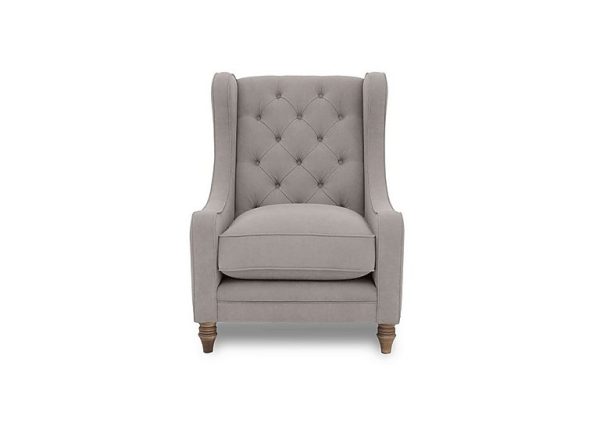 Boutique Collection  Blenheim Wing Chair  Marlborough Silver with Oak Feet | Bed Sava