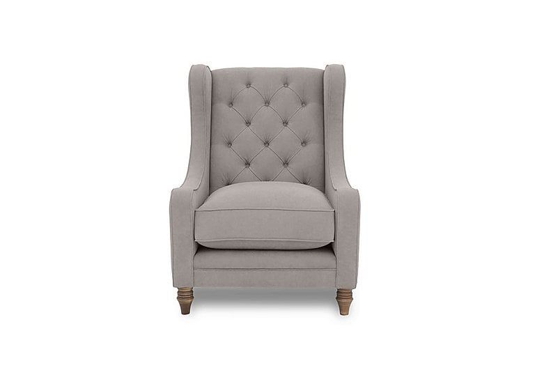 Boutique Collection - Blenheim Wing Chair - Marlborough Silver with Oak Feet
