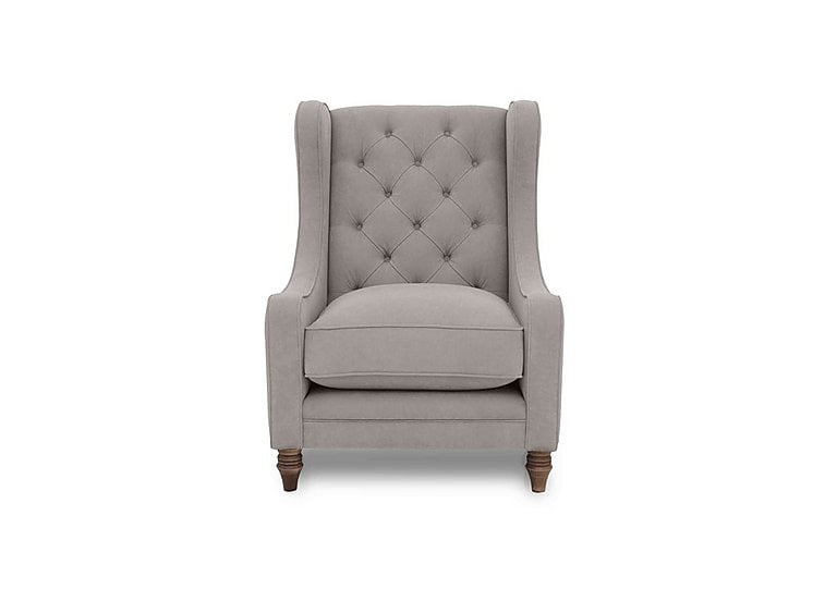 Boutique Collection - Blenheim Wing Chair - Marlborough Silver with Walnut Feet