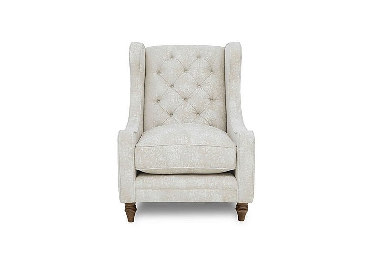 Boutique Collection - Blenheim Wing Chair - Savoy Ivory with Walnut Feet