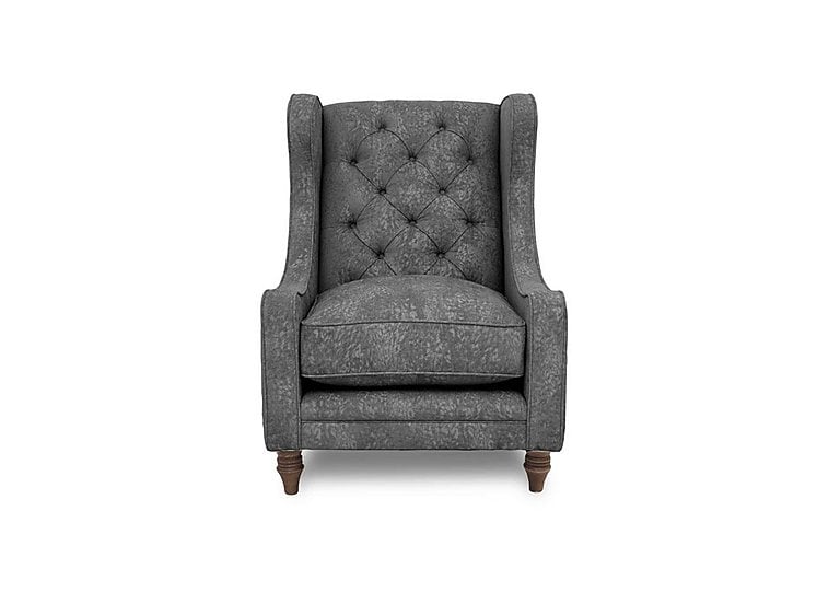 Boutique Collection - Blenheim Wing Chair - Savoy Raven with Walnut Feet