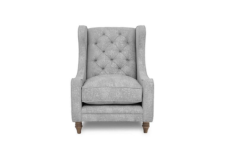 Boutique Collection - Blenheim Wing Chair - Savoy Silver with Oak Feet