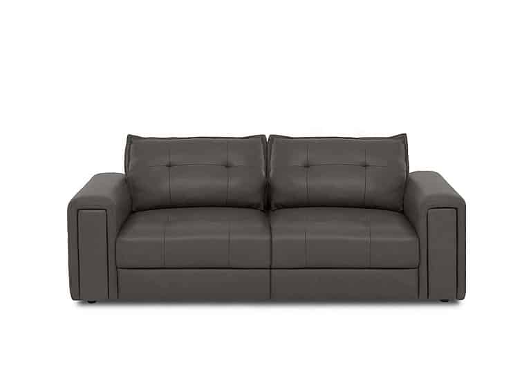 Boutique Goliath 3 Seater Leather Sofa with Storage Drawers - Storm