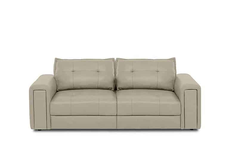 Boutique Goliath 3 Seater Leather Sofa with Storage Drawers - Oyster