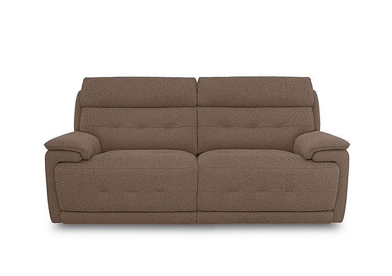 Brescia Fabric 3 Seater Power Recliner Sofa with Power Headrests - Hazelnut