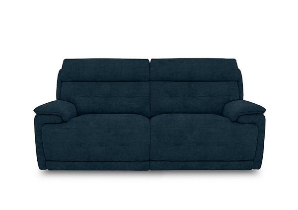 Brescia Fabric 3 Seater Power Recliner Sofa with Power Headrests  Sapphire | Bed Sava