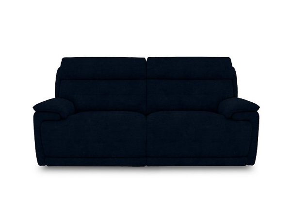 Brescia Fabric 3 Seater Power Recliner Sofa with Power Headrests  R304 Navy Blue | Bed Sava