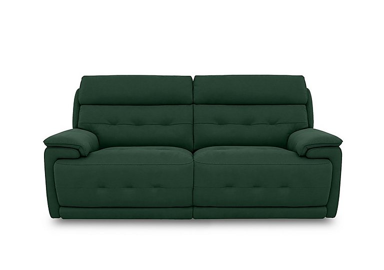 Brescia Fabric 3 Seater Power Recliner Sofa with Power Headrests - Emerald Green