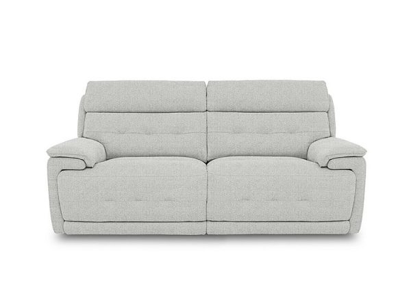 Brescia Fabric 3 Seater Power Recliner Sofa with Power Headrests  Oyster | Bed Sava