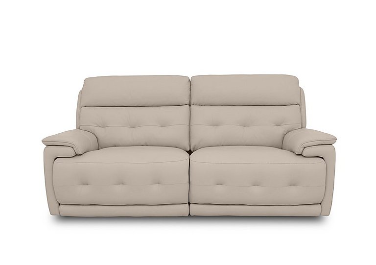 Brescia BV Leather 3 Seater Sofa with Power Recliner - Dapple Grey