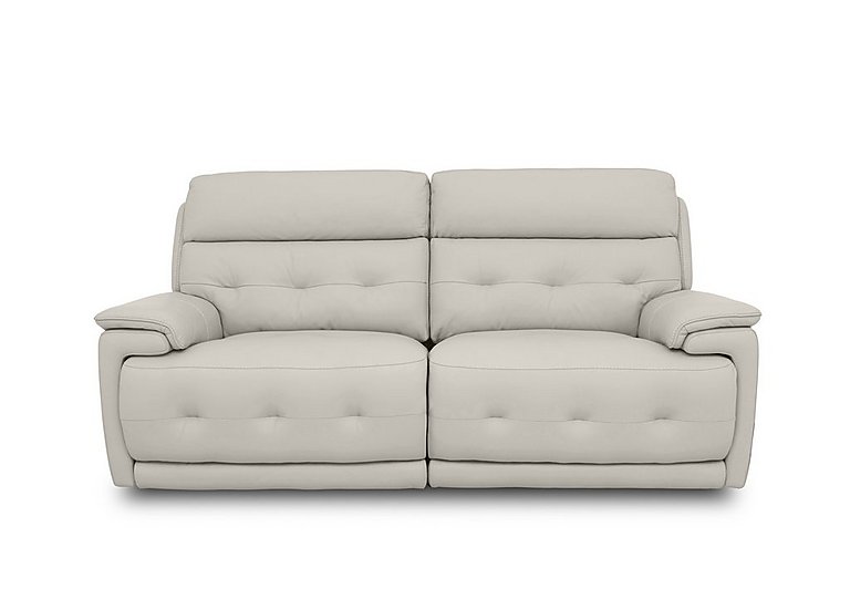 Brescia BV Leather 3 Seater Sofa with Power Recliner - Frost