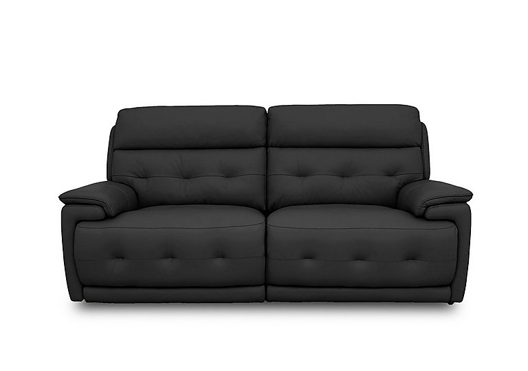 Brescia NC Leather 3 Seater Sofa - Black